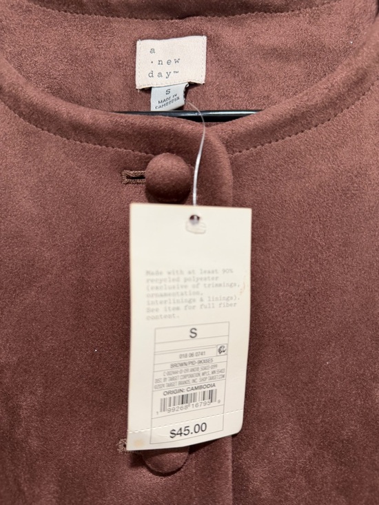 a new day Mauve-Brown Suede-Texture Button Jacket - Picture 3 of 3